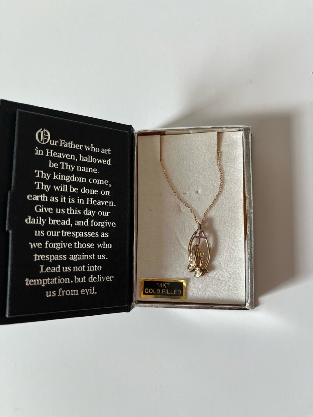 14Kt Gold Filled Our Father Necklace
18" Chain